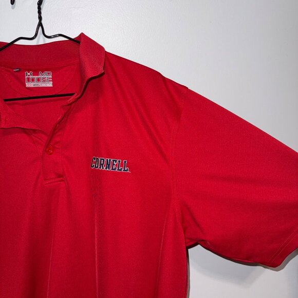 Under Armour Mens Cornell Polo Shirt Red HeatGear Loose Fit MD - Picture 2 of 5